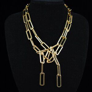 DANNIJO Gold Chain Link Lariat Necklace